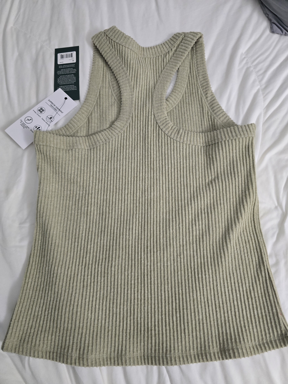 Glyder Ribbed Racerback Tank in Light Olive Green - Picture 3 of 3